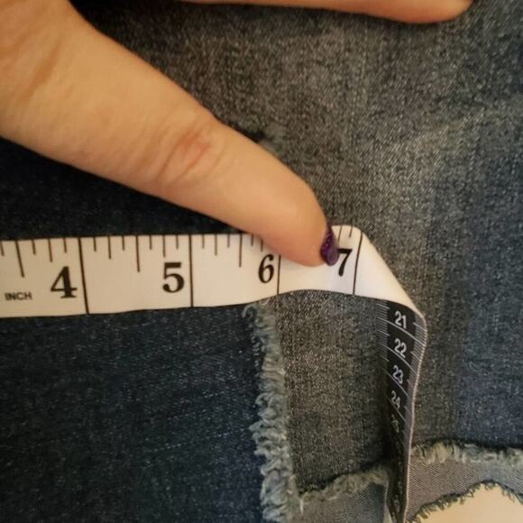 Denim Jean shorts raw hem plus size 20 - Picture 4 of 7
